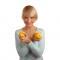 blonde girl holding lemons