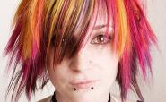 girl with multi-colored hair