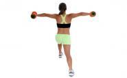 lady doing lunge with weights