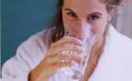 woman drinking water