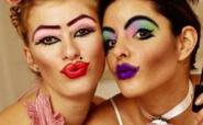 two girls with too much makeup
